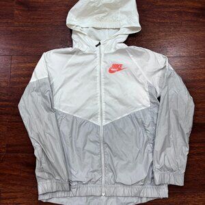 Nike windbreaker white and grey sz XL